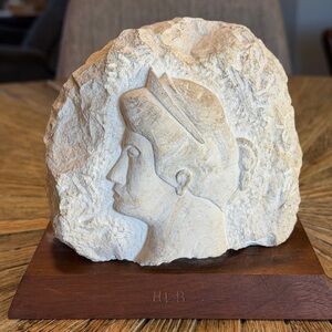 Art Deco Style Classical Profile Relief Sculpture Neoclassical Greek limestone
